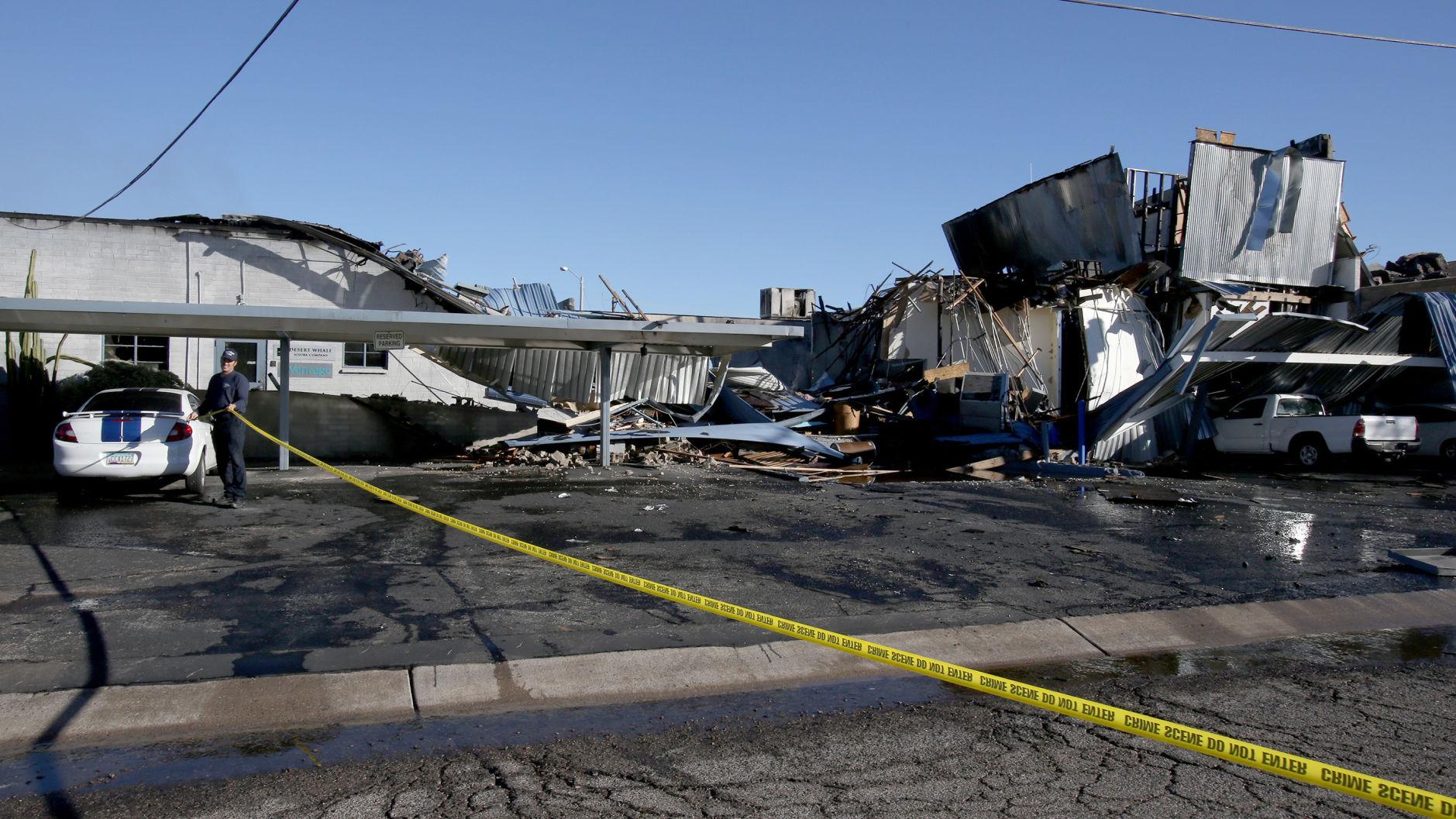 5 injured after explosion, building fire in central Tucson